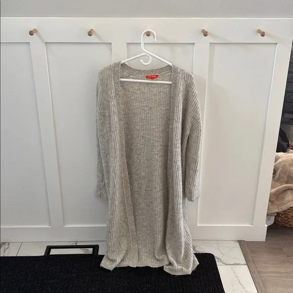 Joe Fresh Light Gray Ribbed Open Cardigan - Picture 2 of 4